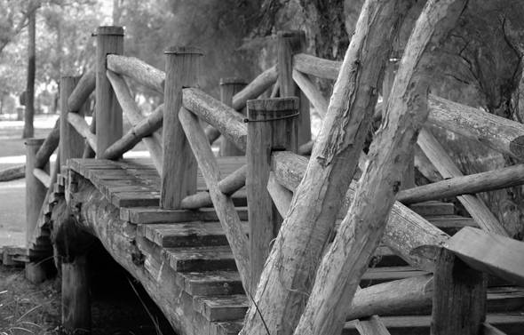 Wooden bridge in Whiteman Park