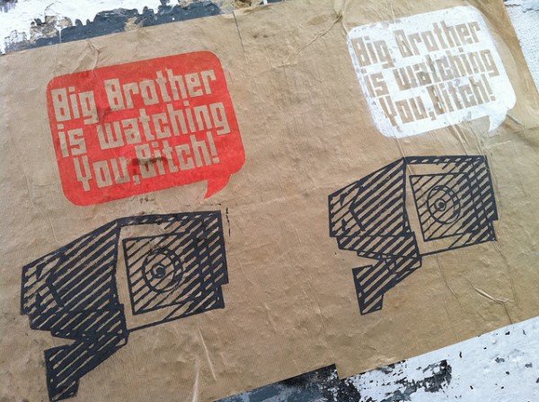 Wall poster with the words Big Brother is watching you bitch