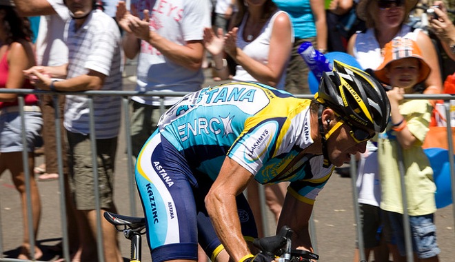Lance Armstrong competing in the Tour Down Under
