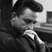 Johnny Cash looking pensive